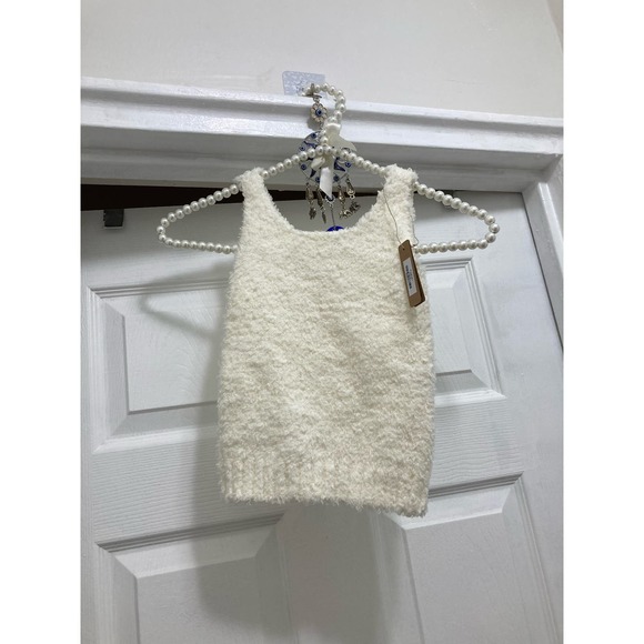 Skims Size 4T / 5T Kids Cozy Scoop Neck Tank in Bone Kid Girl Fuzzy Top NWT - Picture 4 of 6